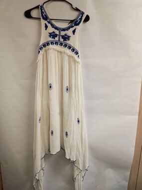 Raga x Lulus Santorini Ivory Embroidered Dress